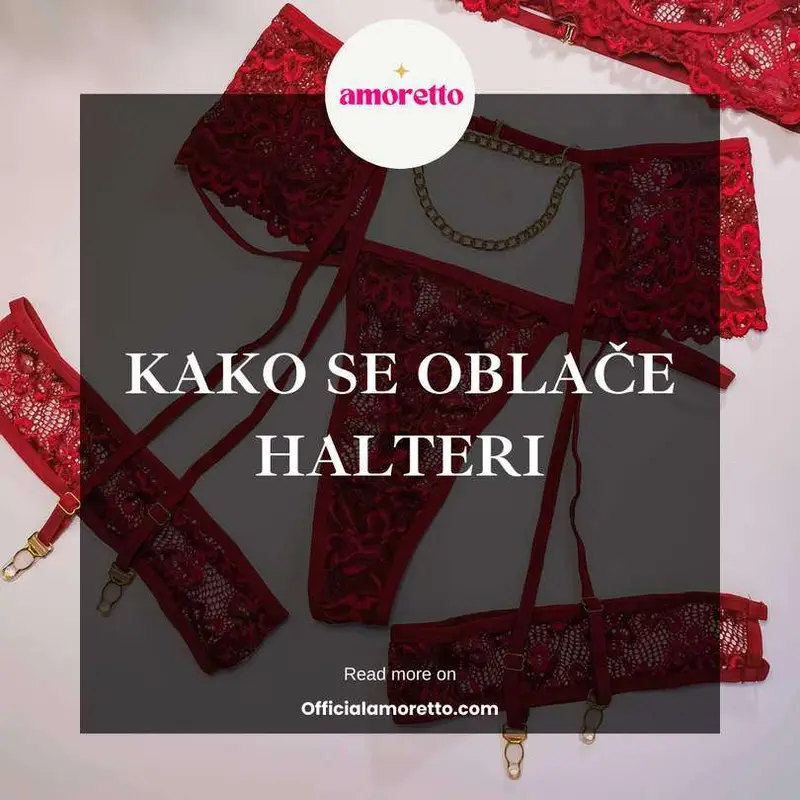 crveni čipkasti halteri