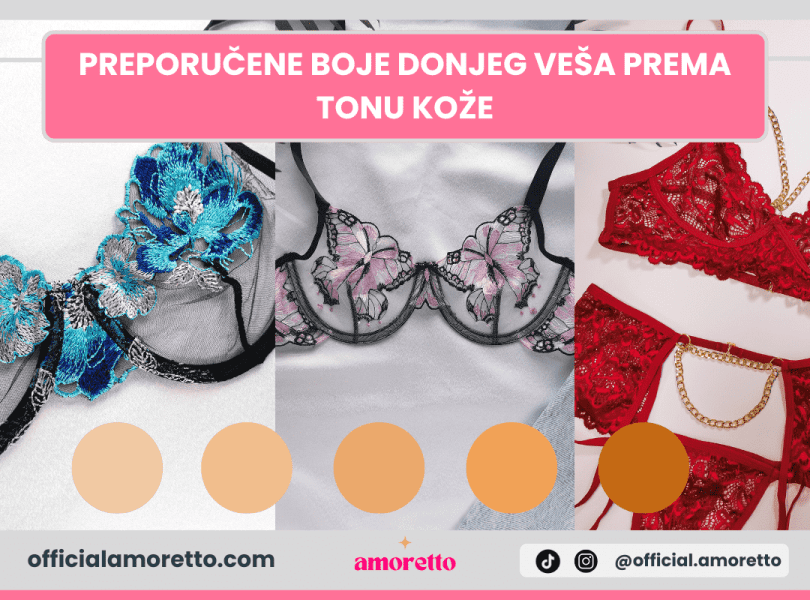 Preporučene boje donjeg veša prema tonu kože Preporučene boje donjeg veša prema tonu kože